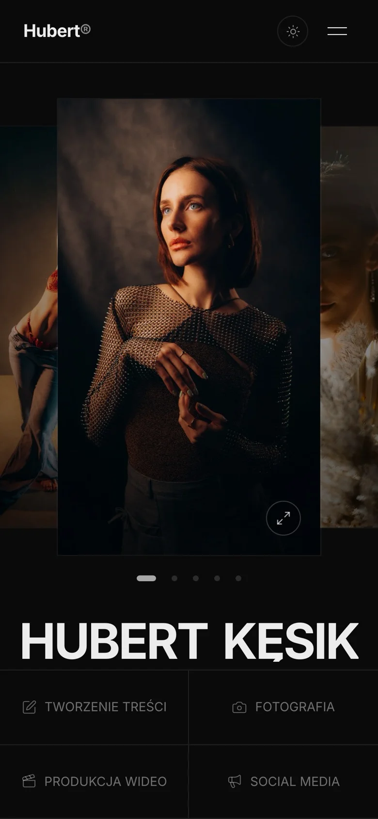 Hubert Kęsik website on a phone